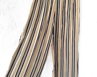 Vintage 90s Express Striped Pants 1990s Minimalist High Waisted