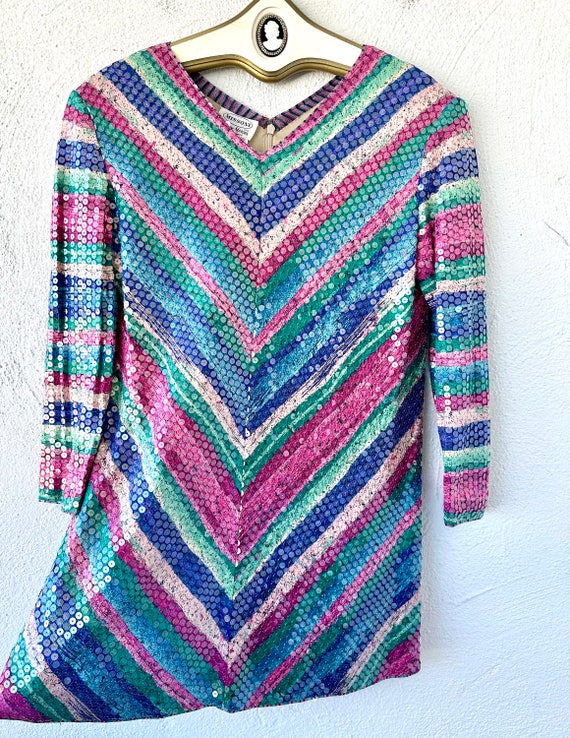 Vintage 1970s Missoni Sequin Knit Top // 70s Disc… - image 7