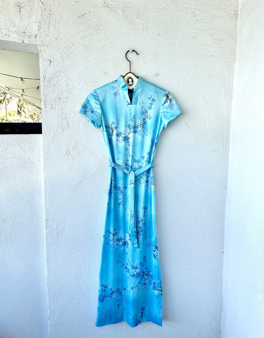 Vintage 70s Hawaiian Dress Floral 1970s Blue Hawaii Muumuu - Etsy