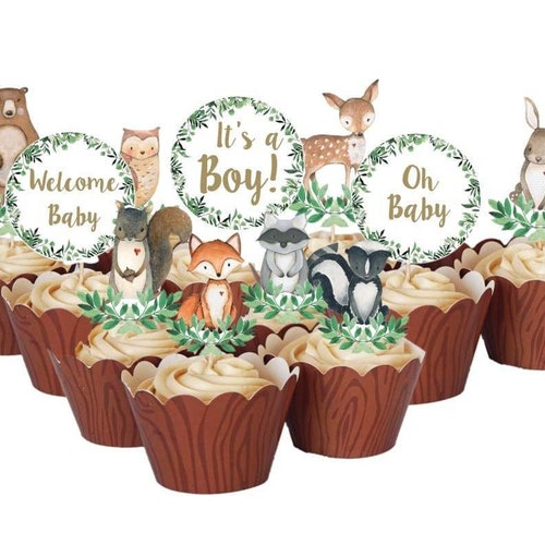 33 Woodland Animals Cupcake Toppers Oh Baby Woodland Cupcake - Etsy 33 Woodland Animals Cupcake Toppers Oh Baby Woodland Cupcake - Etsy