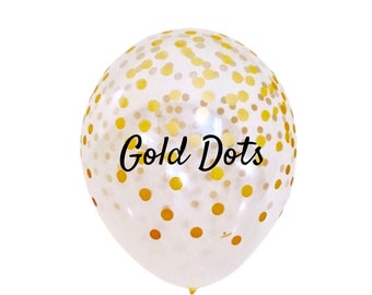 Gold Dots Latex Balloons 11", Birthday Balloons, Baby Shower, Wedding, Party Balloons, Gold Dots, Balloon Bouquet, DIY Balloon Garland
