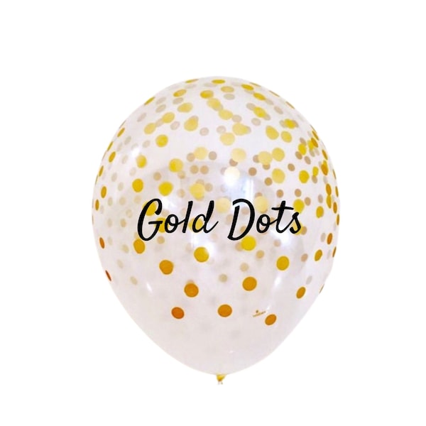 Gold Dots Latex Balloons 11", Birthday Balloons, Baby Shower, Wedding, Party Balloons, Gold Dots, Balloon Bouquet, DIY Balloon Garland