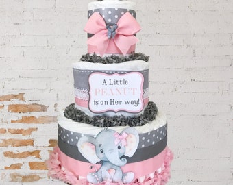 baby boy elephant diaper cake