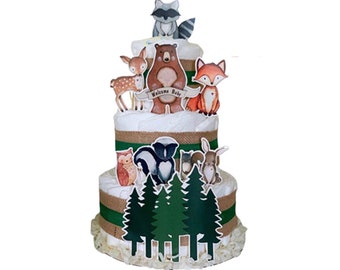 Woodland Baby Shower Diaper Cake Kit, Woodland Animals Baby Shower Diaper Cake Kit, Diaper Cake Kit, Woodland Baby Shower Decorations, Fox