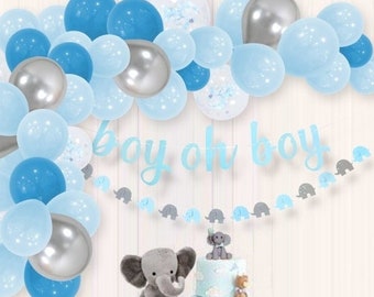 Elephant Balloon Garland, Elephant Baby shower, Boy Baby Shower, Little Peanut Baby Shower, Blue and Gray Baby Shower, Its a Boy, Boy Party