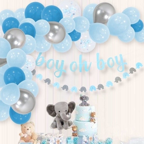 Elephant Balloon Garland, Elephant Baby shower, Boy Baby Shower, Little Peanut Baby Shower, Blue and Gray Baby Shower, Its a Boy, Boy Party