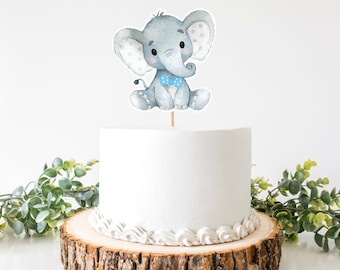 elephant cake baby shower boy