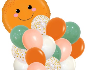 Little Cutie Balloon Bouquet, Melon Birthday Balloons, Little Cutie Baby Shower Balloons, Orange Foil Balloon, Little Cutie Party Balloons
