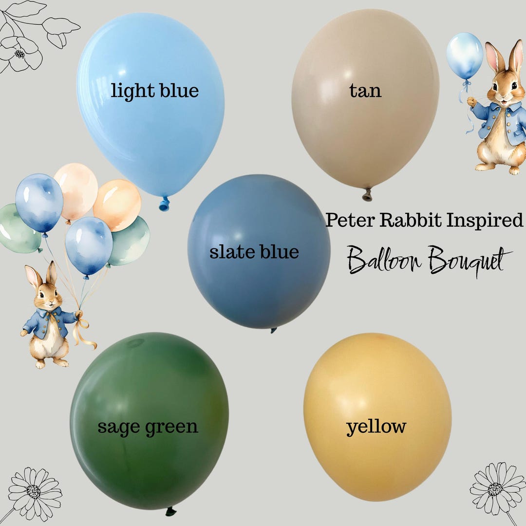 Peter Rabbit With Balloon Image Peter Rabbit Inspired Balloon Bouquet-baby Shower Balloons, Birthday ...