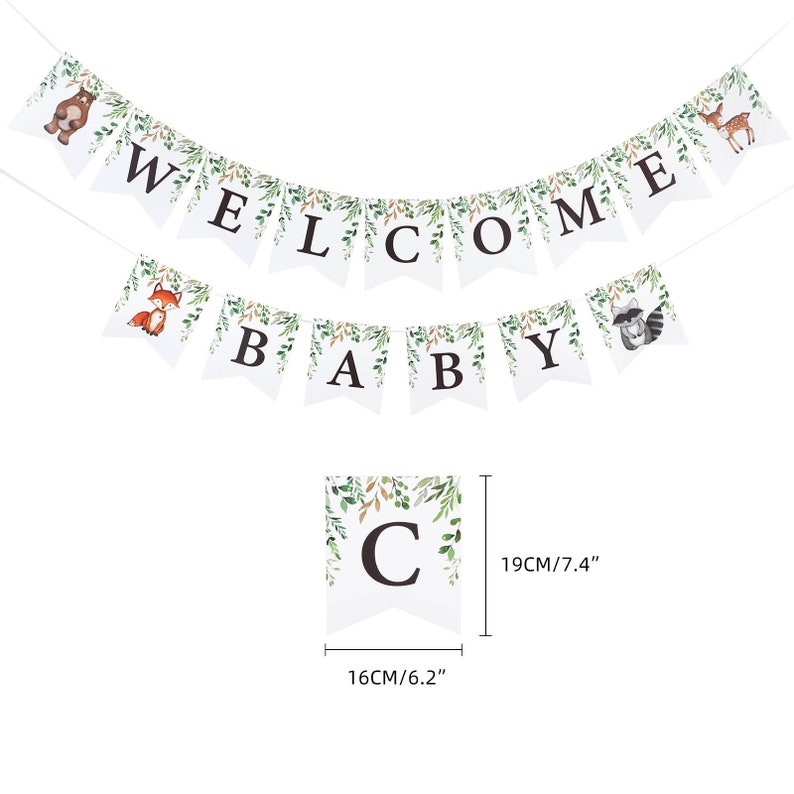 Woodland Baby Shower Banner Kit Baby Woodland Baby Etsy
