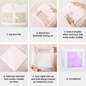 White Transparent BABY Boxes for baby shower, Baby Shower Decorations, Gender Reveal, Balloon BABY Shower Boxes, Baby Shower Photo Prop image 4
