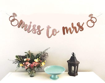 Miss To Mrs Girlande – Papier-Deko Für Bridal Shower, JGA, Roségold, 2 M Lang