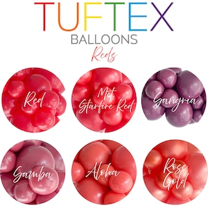 TUFTEX Reds Balloon Cluster Set | 7 x 11&quot; Balloons, 1 x 18&quot; Balloons, 4 x 5&quot; Balloons | Party Balloon Bundle for Garland, Arch, or Decor
