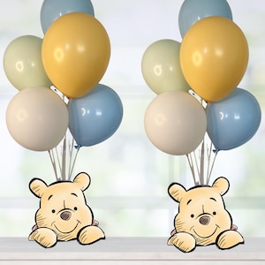 Classic Winnie the Pooh Baby Shower Balloon Centerpiece Set, Pooh Baby Shower Balloon Bouquet Set, Winnie the Pooh Baby Shower Decorations