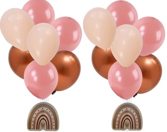 Boho Rainbow Balloon Centerpiece Set: Baby Shower Birthday Decor