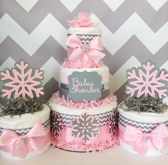 Chevron Winter Wonderland Diaper Cakes Baby Image 0