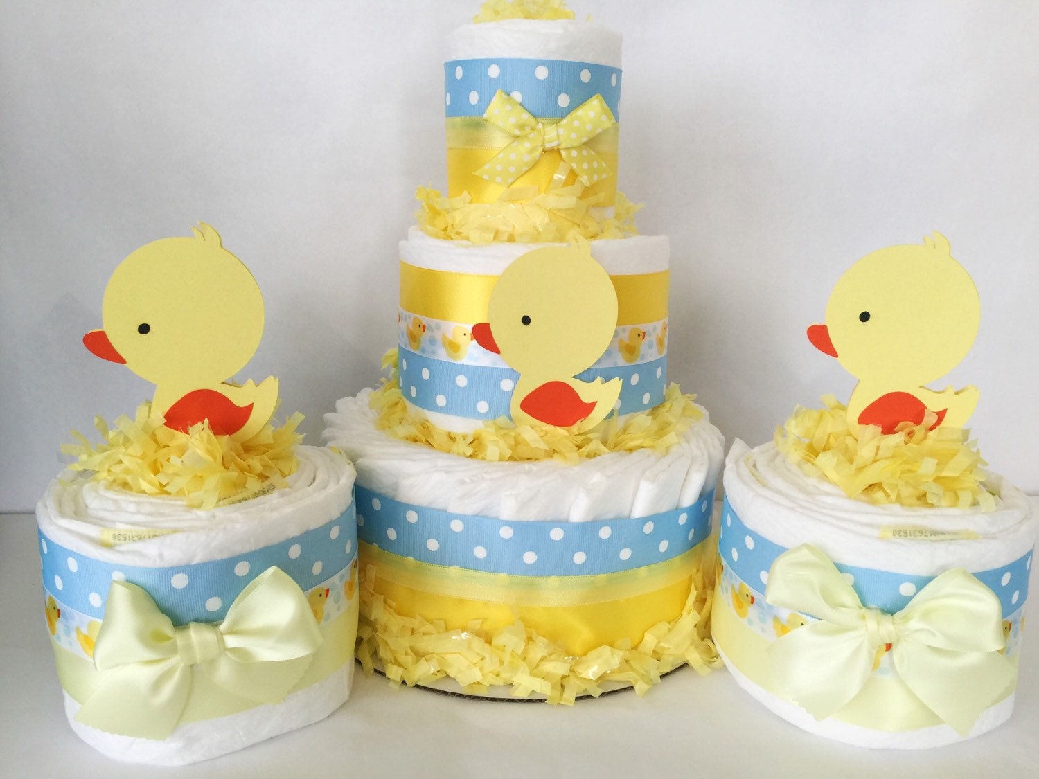 SET OF 3 Rubber Duck Diaper Cakes Rubber Duck Baby Shower