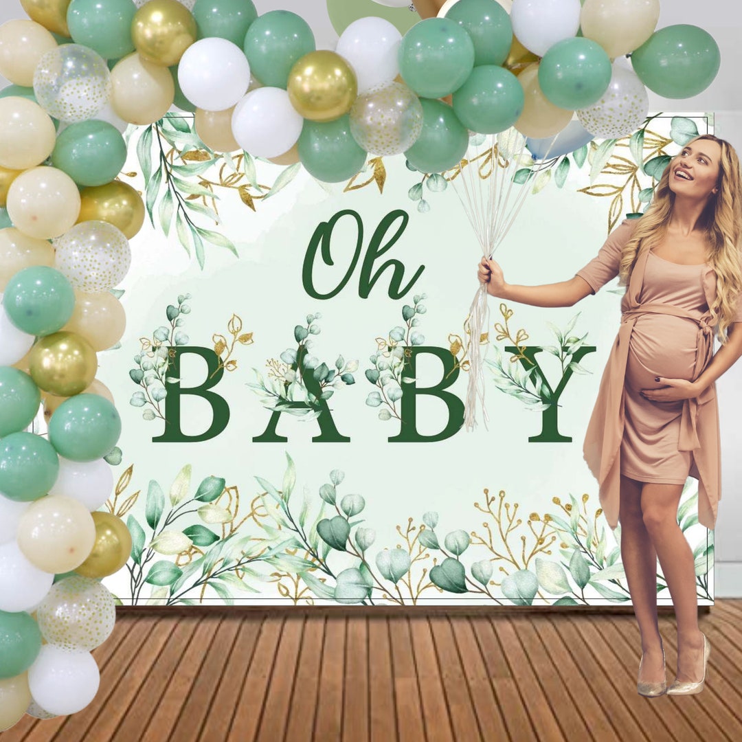 Baby Shower Decorations Bundle, Baby Shower Backdrop and Balloon
