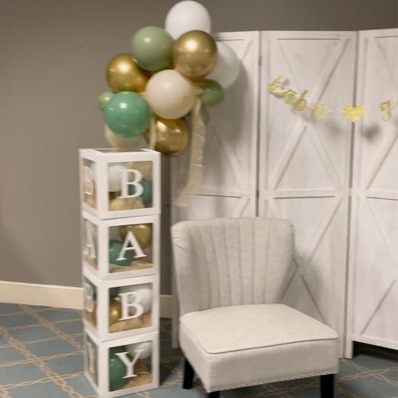 Baby Shower Balloon Boxes with Letter - Baby Shower Decorations