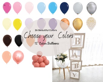 Baby Shower Balloon Box Decorations: Jumbo Transparent Boxes with Letters