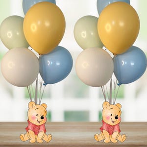 Classic Winnie the Pooh Baby Shower Balloon Centerpiece Set, Pooh Baby Shower Balloon Bouquet Set, Winnie the Pooh Baby Shower Decorations
