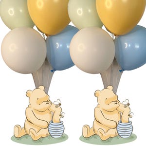 Set of Two Winnie the Pooh Cutouts with Easel, Baby Shower Props, Birthday Table Centerpieces, Party Decor, Pooh and Friends