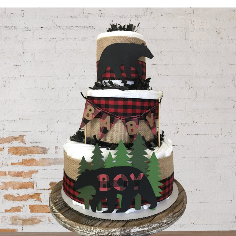 lumberjack diaper cake