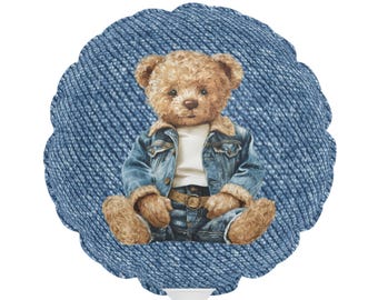 Blue Jean baby denim teddybeer ballonnen ronde ballon | Babyshower, babyshower, babyshower, babyshower