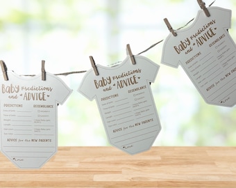 Baby Shower Prediction & Advice Cards - Set of 25