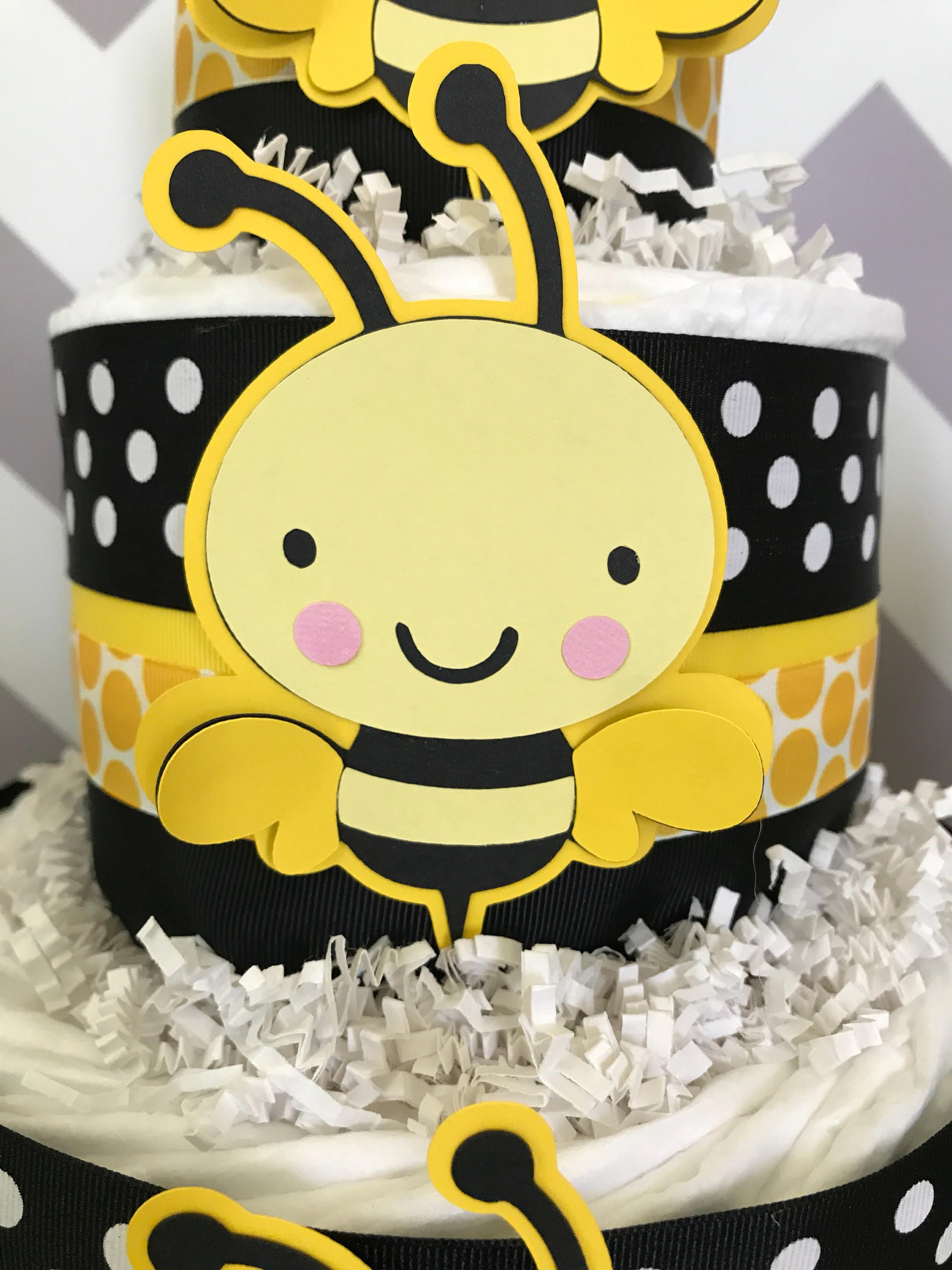 SET OF 3 Bumble Bee Diaper Cakes Bumble Bee Baby Shower Etsy
