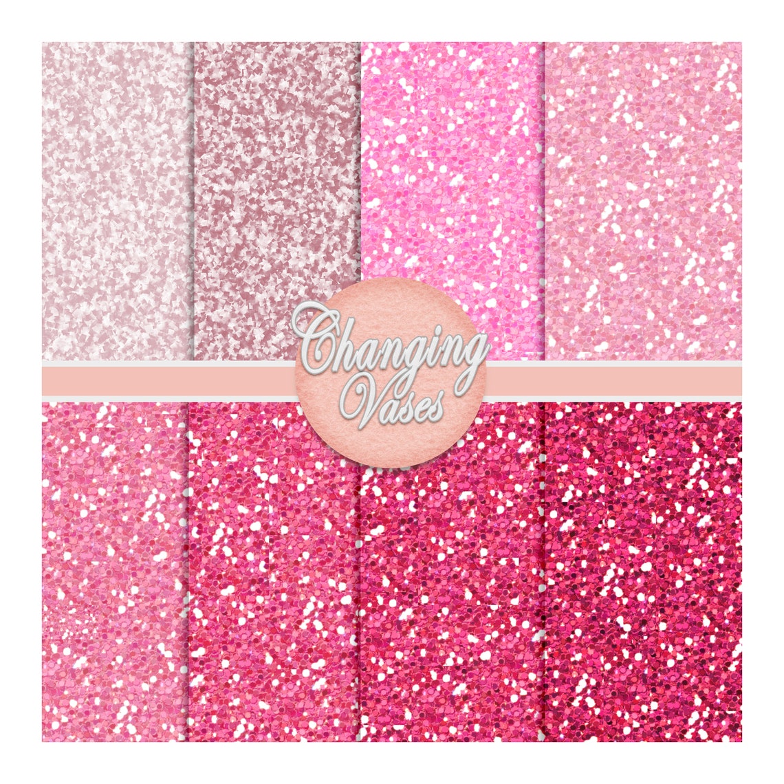 Digital Scrapbook Paper Pack Pink / Hot Pink Light Pink Baby Etsy