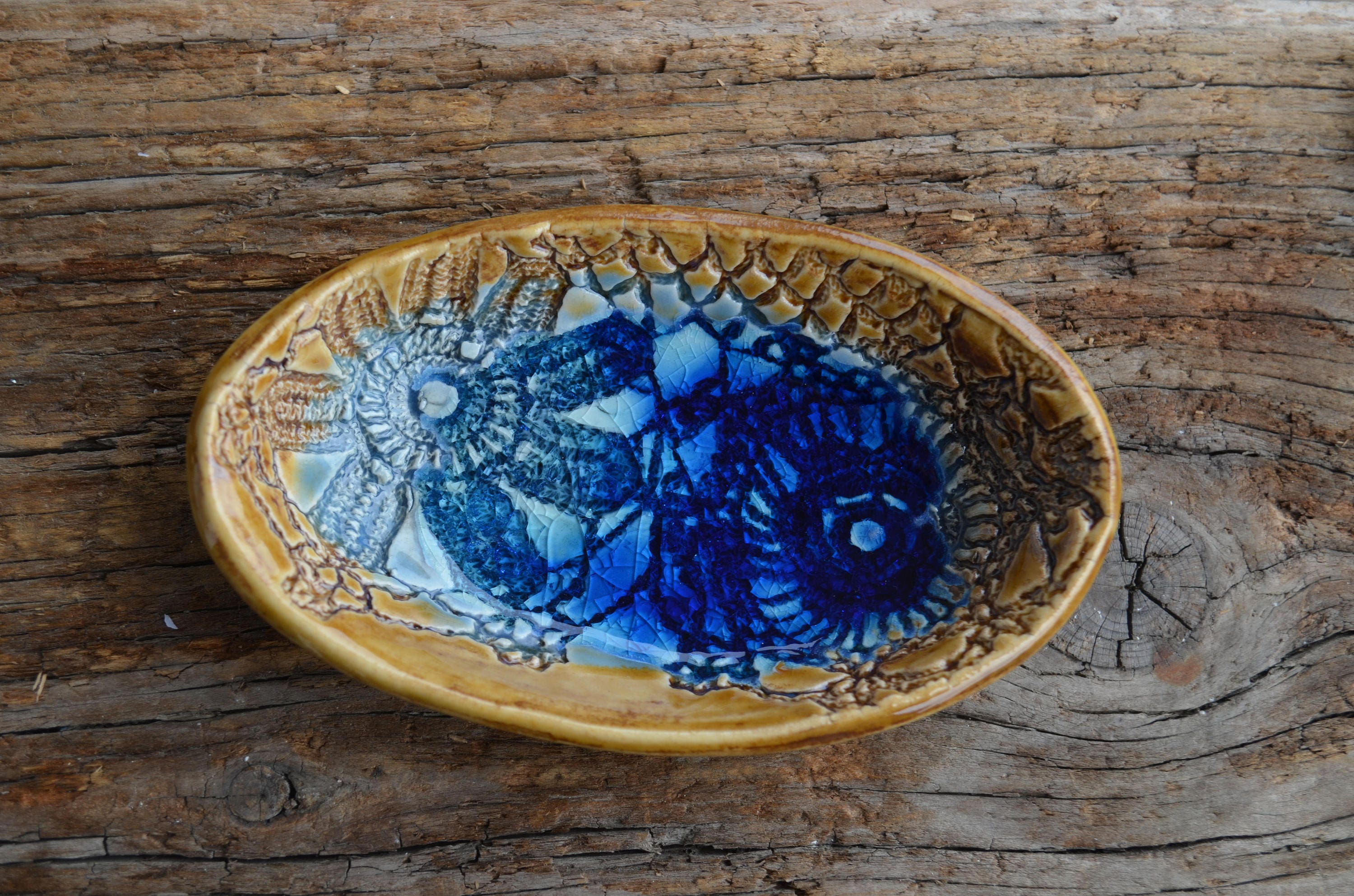 Ceramic Bowl Oval Porcelain Dish Oval Bowl Floral Pottery Etsy