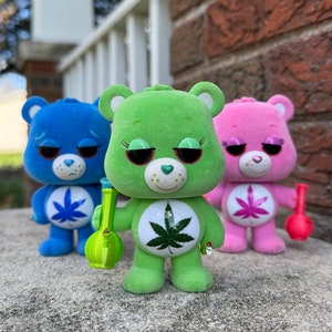 Custom Stoner Bear Flocked Pop Vinyl Figure