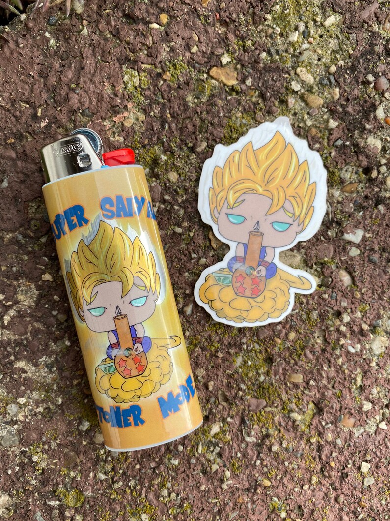Metallic Stoner 420 Lighter Case DBZ Super Saiyan Stoner Mode Etsy