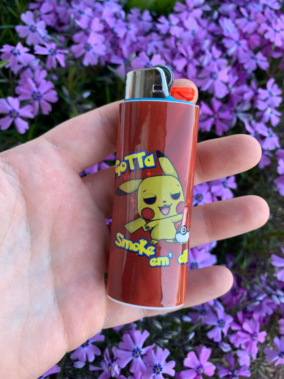 Custom 420 Stoner Lighter Case Pikachu Gotta Smoke Em all Etsy