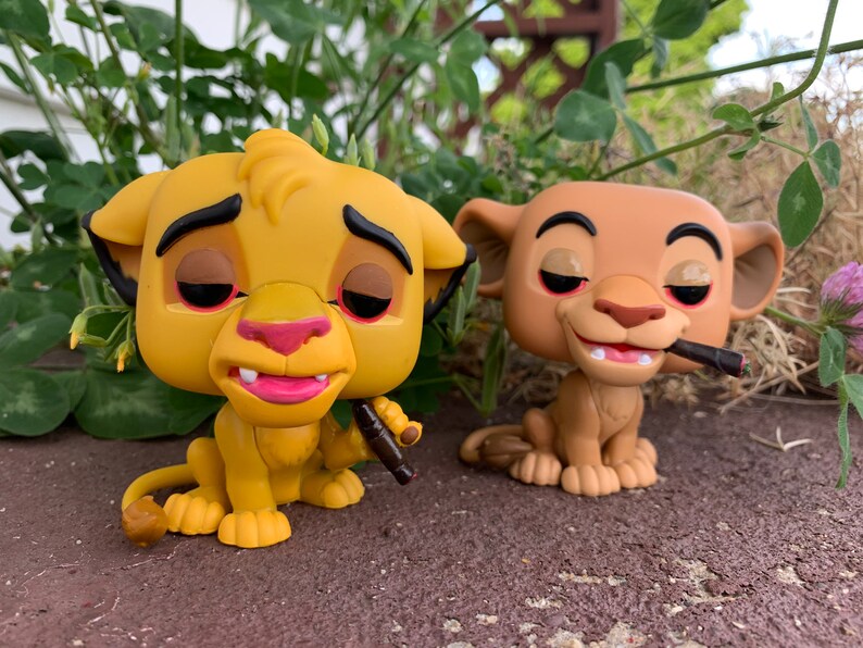 Stoner Custom Funko Pop Figures Simba and Nala with Blunts | Etsy