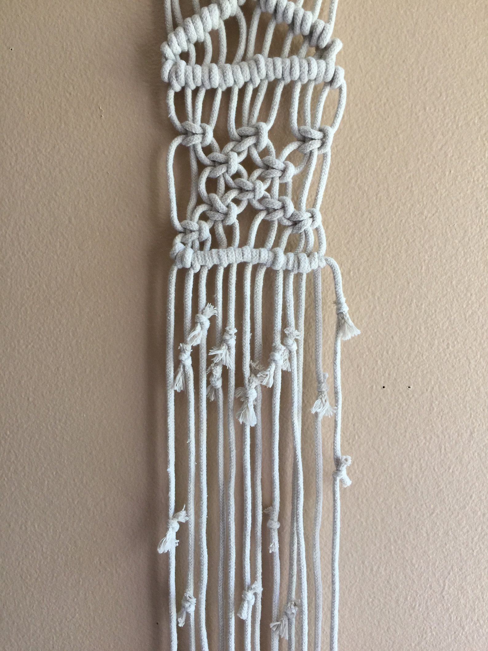 Long Macrame Wall Hanging Skinny Macrame Wall Decor Driftwood Etsy