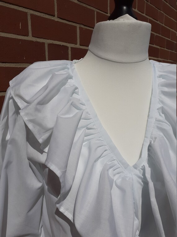White Frilly PIRATE Shirt. Goth Vampire 