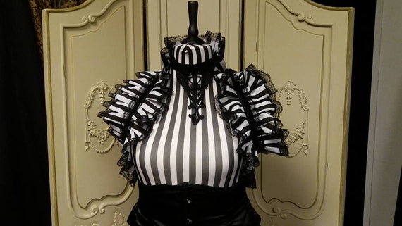 Gothic ruffle wrap, shrug, goth, circus, corset accessory