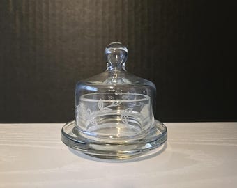 Vintage  Princess  House Heritage Baby Cakes  small round covered butter Dish