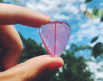 Skeleton Leaf Guitar Pick: Resin Art Souvenir for Musicians