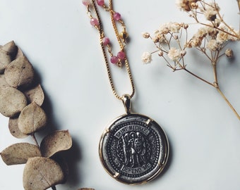 St Michael Archangel Pendant: Forget Me Not, Protection Necklace