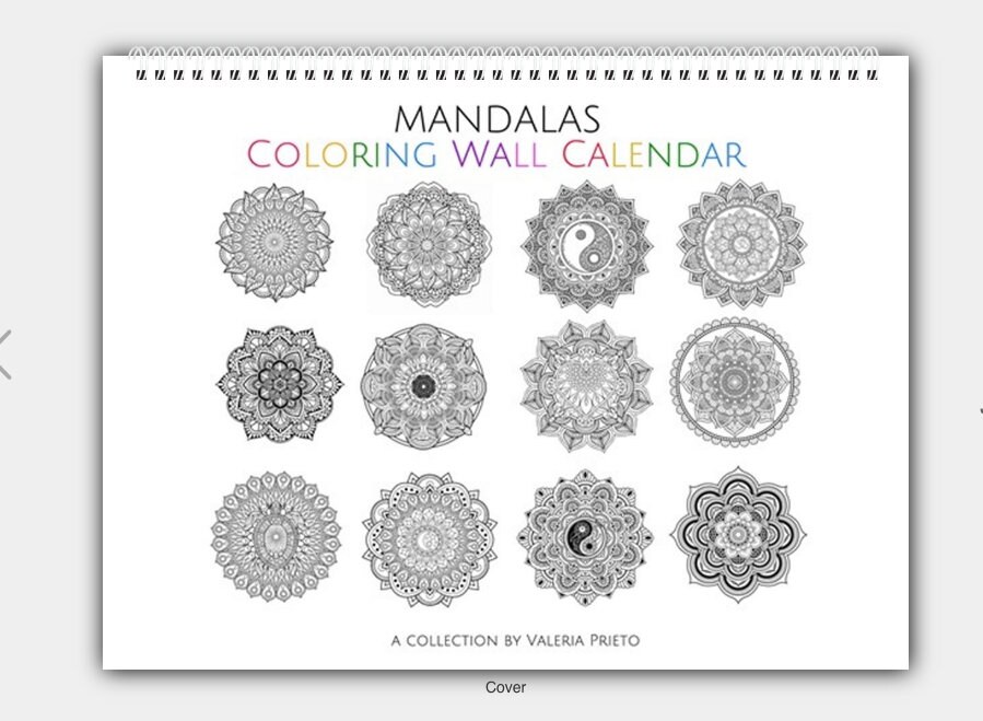 Mandalas Coloring Wall Calendar 2023 Mandala Calendar Etsy UK