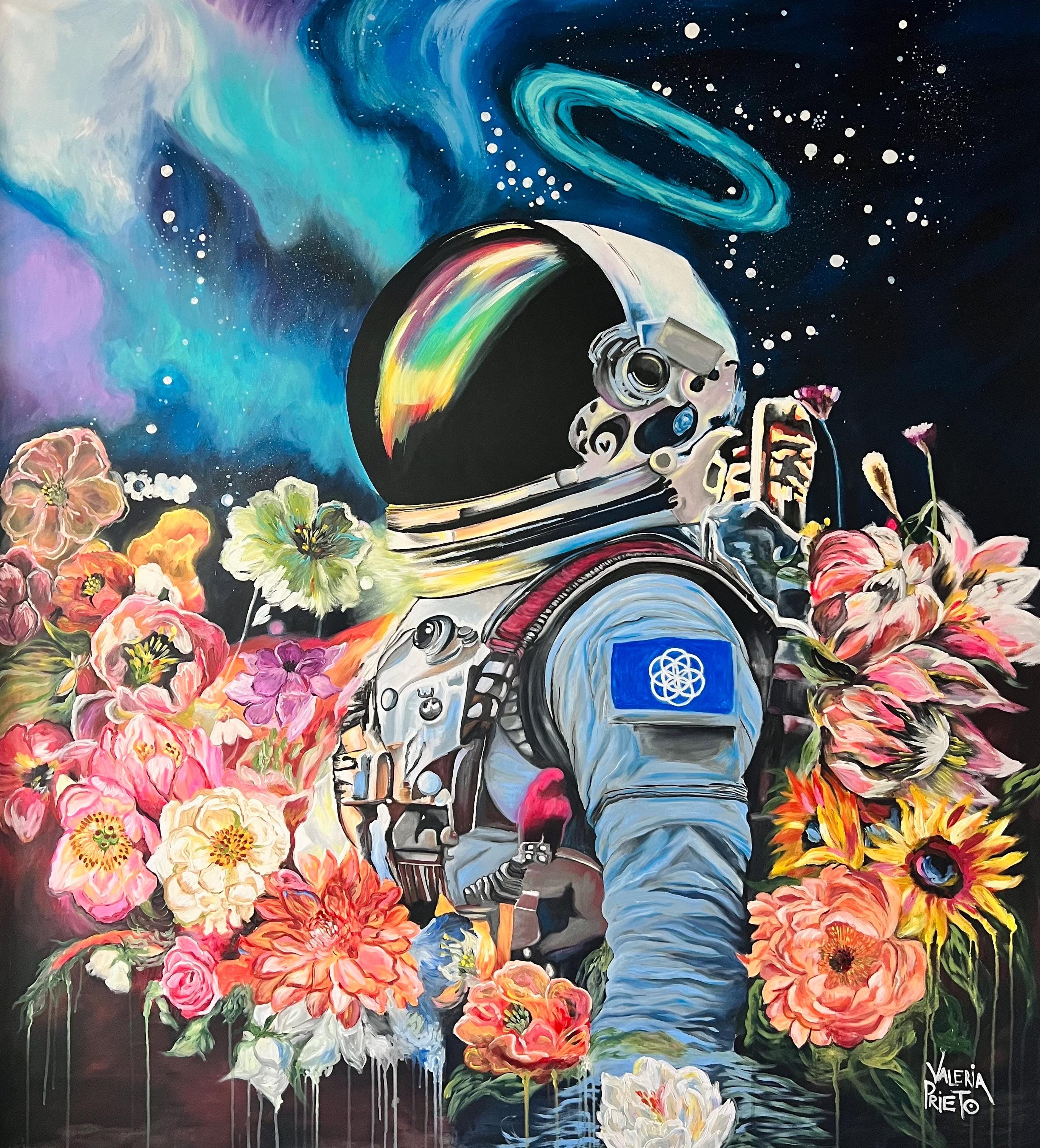 Astronaut Art, Astronaut Painting, Terranaut Painting: Astronaut in Floral  Garden, Cosmic Wall Art (63x72”) - Etsy, image size:2718x3000