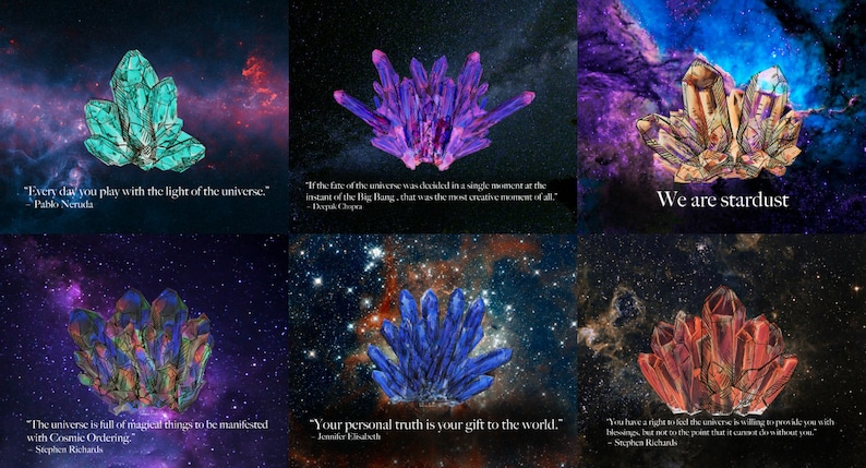 Crystals Calendar 2023 Quartz Calendar 2023 Crystal Calendar Etsy