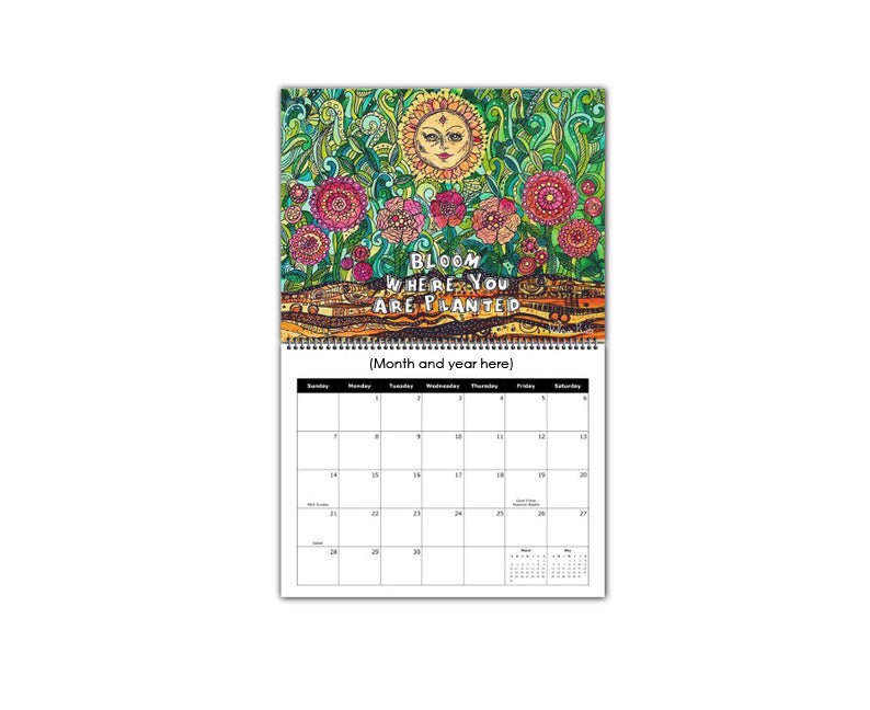 Motivational wall calendar 2022 zentangle calendar calendar Etsy