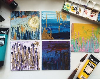 Mini paintings, intuitive painting.