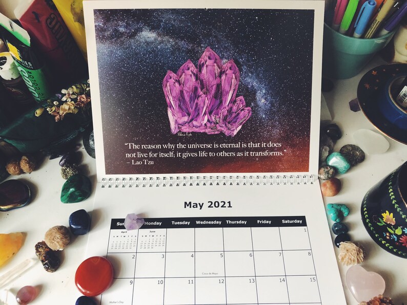 Crystals Calendar 2023 Quartz Calendar 2023 Crystal Calendar Etsy