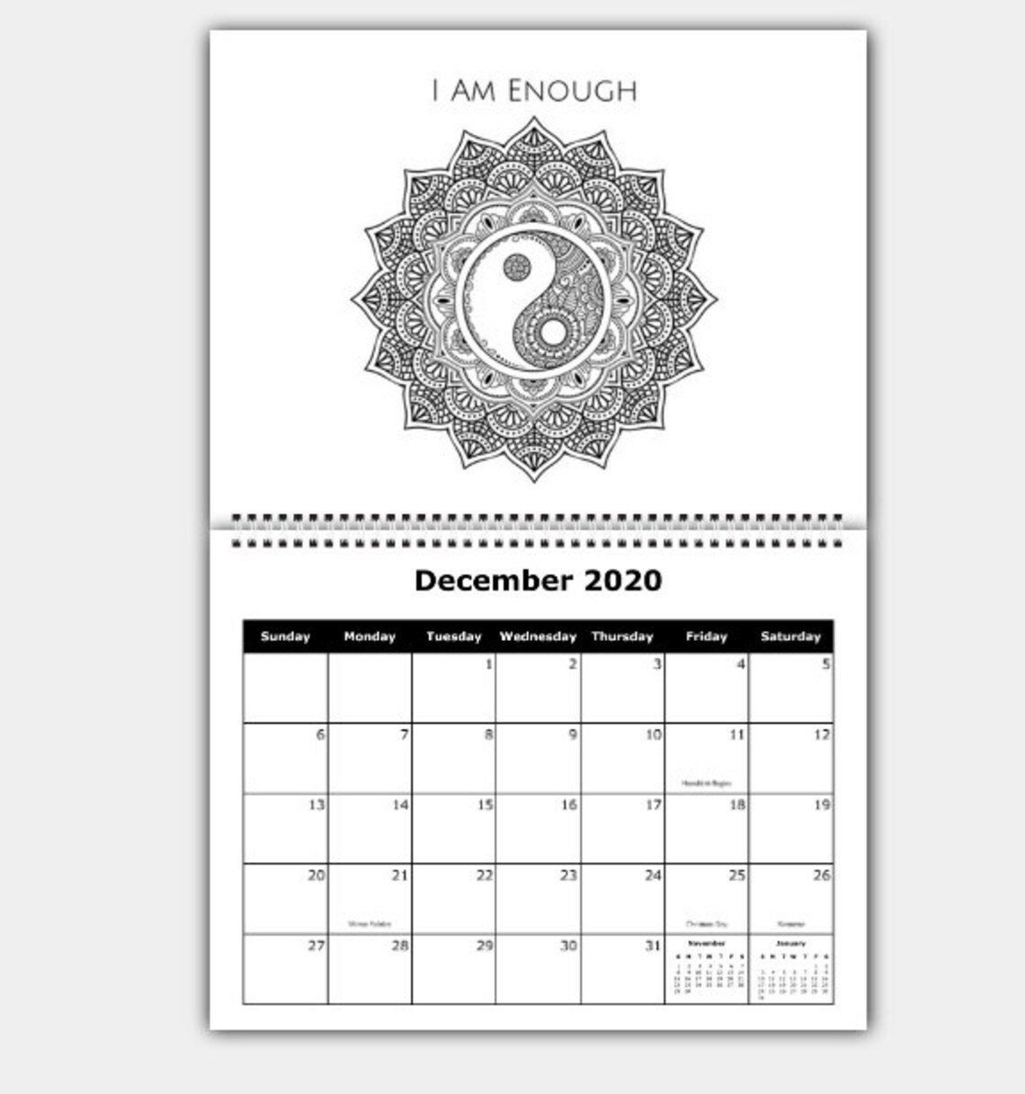 Mandalas Ausmalkalender 2023 Mandala Kalender Kalender - Etsy.de