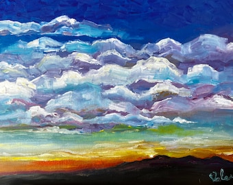 Clouds oil painting 8x10”